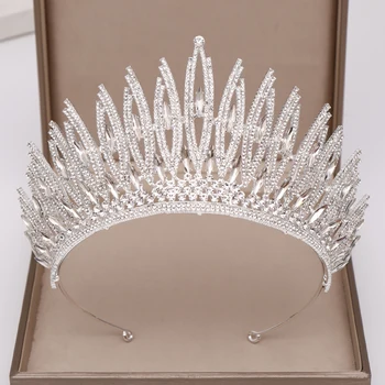 Svatební Koruna Crystal Drahokamu Crown Svatební Stříbrná barva Čelenky A Korunky Nevěsty, Čelenka Vlasy, Šperky, Svatební Vlasy Příslušenství