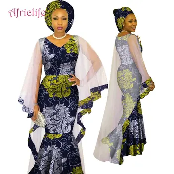 Březen Headwrap Ankara Africké Tisk Módní Šaty Nejnovější Africké Tradiční Etnické Styl Ženy, Oblečení WY4624