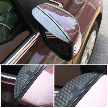 Car Styling Uhlíkových Vláken Vzor Zpětné Zrcátko Obočí Déšť Zařízení Shield Anti-pláštěnka Pro Toyota VIOS Yaris Avalon 2008-2019