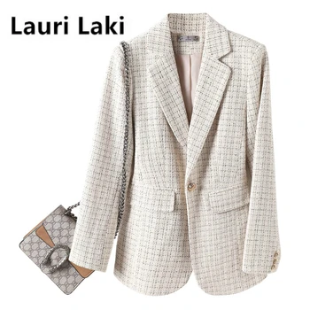 Lauri Laki Nové Sako Ženy 2020 Elegantní Kanceláře Nosit Sako Bunda Vintage Černé Sako Kabát Plus Velikosti Podzim Zima 2020