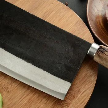 Ručně Kovaný Nůž Profesionální Vysoká Uhlíkové Oceli Čínský Nůž, Sekáček Na Maso Kuchyňské Nože