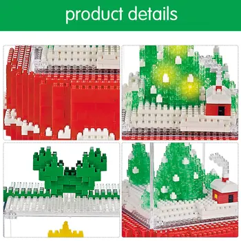 810pcs LED Veselé Vánoční Strom Mini Diamond Bloky Hračky Stavební kámen Cihly Vzdělávací Hračky Pro Děti, Vánoční Dárky