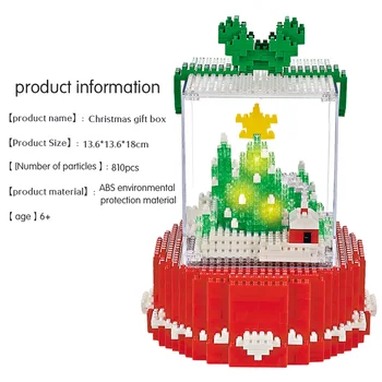 810pcs LED Veselé Vánoční Strom Mini Diamond Bloky Hračky Stavební kámen Cihly Vzdělávací Hračky Pro Děti, Vánoční Dárky