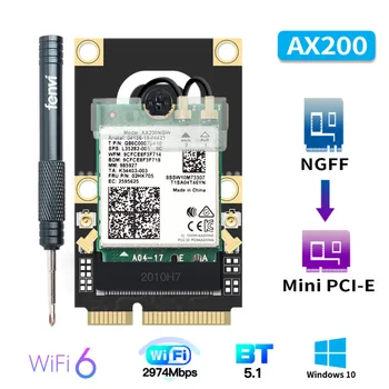 2974Mbps Mini PCI-E Wi-Fi 6 Adaptér Bezdrátové Bluetooth 5.1 Intel AX200 Wifi Kartu AX200NGW 802.11 ax,/ac 160Mhz 2.4 G/5G Windows10