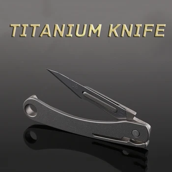 MINI Titanové Slitiny Kapesní Nůž Nouzové Klíčové Lékařské Skládací Nože EDC Přenosné Venkovní Nástroj Nože Chirurgické Blade Zdarma