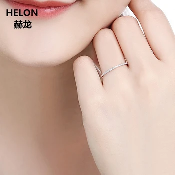 Pevné 10 k Bílé Zlato Zásnubní Prsten Ženy, 0.05 ct SI/H Přírodní Diamanty Výročí Kapely Elegantní Tenký Dívka je Oblíbený