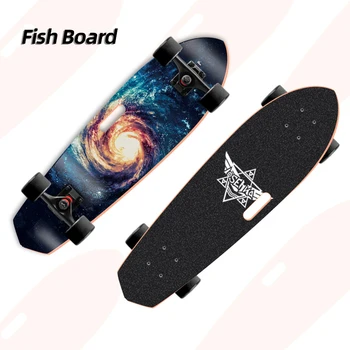 Cruiser Skateboard 71cm/28in Fishboard Cruiser Penny skateboard Banana skateboard Přenosné Ryby deska, Venkovní Sport