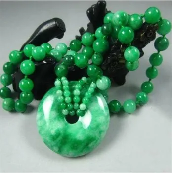 Přírodní Zelený Čínský Nefrit Smaragd Přívěsek Korálky Náhrdelník Módní Kouzlo Jadeite Šperky Vyřezávané Amulet, Dárky pro Ženy, Muže