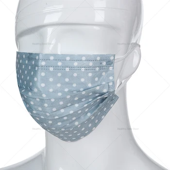 10-200ks Dospělých Jednorázové Úst Maska na Obličej 3-vrstva Meltblown Tkaniny Anti-spit Splash Polka Dot Ochranná Maska Prodyšná Držák