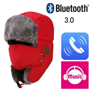 Inteligentní Bluetooth Sluchátka S Ušní Klapky Měkké Plyšové Tlusté Ušanka Čepice Pro Bluetooth Hudební Venkovní Zimní Čepice