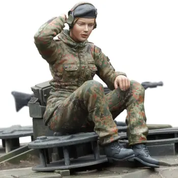 Nelakované Sada 1/16 120mm Bundeswehr Ženské Posádky Tanku pryskyřice Pryskyřice Obrázek miniaturní garáže kit