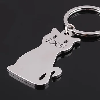 (50 ks/lot) Propagační Dárkové Kovové Pes, Kočka Klíčenka Módní Zvířat klíčenka Personalizované Ryté Auto Držák na Klíče KC025