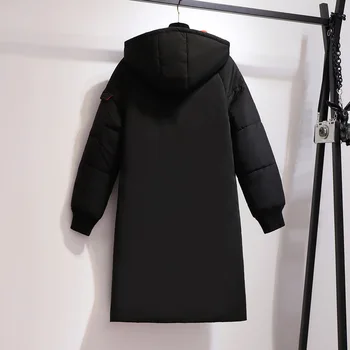 Hodisytian 2020 Zimě Ženy Kabát Kabát Polstrovaný s Kapucí Bundy Bavlněné Oblečení Ležérní Volné Teplé Žena Zmuchlal Plus Velikosti 6XL