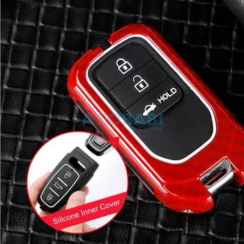 Zinkové Slitiny+Silikonové Auto Klíč Kryt Pro Honda Civic Vezel HR-V, CR-V, Accord Smart Remote Protector Case Auto Dekorace, Doplňky