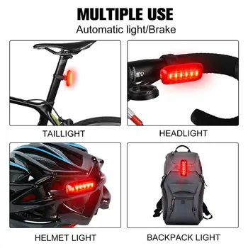 ZÁPAD BIKING Inteligentní Indukční Cyklistické Světlo Vodotěsný USB Dobíjecí Brzda Snímání koncové Světlo LED Svítilna Zadní Lampa 120