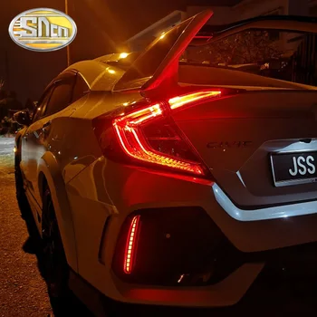 2KS Pro Honda Civic Type R 2016 2017 2018 Multi-funkce LED Zadní Nárazník Mlhové světlo Brzdové Světlo Dynamického směrového Reflektoru