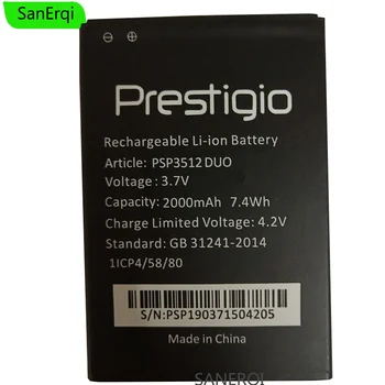PSP3512 Duo Baterie Pro PRESTIGIO PSP3512 DUO Mobilní Telefon Nový Bateria Batterie 2000mAh