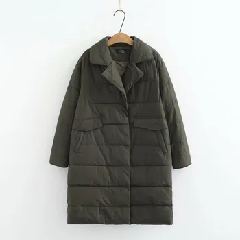 Plus Velikost Ženy Zimní Kabáty Velké Velikosti V-neck Polstrovaný Pevné-line Oblečení