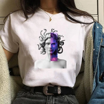 Harajuku Estetické T Košile Vintage Styl Tisk T Košile Ženy 2020 Letní Plus Velikosti Módní Umění Grafické Tees Top Poleras Mujer