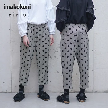 Imakokoni zkontrolovat vlna bod ležérní kalhoty originální design volné ženské elastické devět bodů kalhoty harém žena 182531