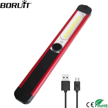 COB LED Svítilna Inspekce Práce Light Svítilna USB Nabíjecí Svítilna s Háčkem Magnetický pro Camping, Auto Opravy Lucerna