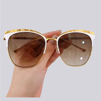 Značky Návrhář Cat Eye Sluneční Brýle Muži Ženy Luxusní Kovové Sluneční Brýle Classic Retro Anti Reflexní Sluneční Brýle Oculos De Sol