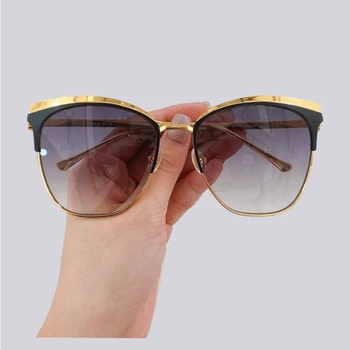 Značky Návrhář Cat Eye Sluneční Brýle Muži Ženy Luxusní Kovové Sluneční Brýle Classic Retro Anti Reflexní Sluneční Brýle Oculos De Sol