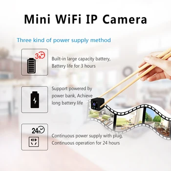 WI-fi IP Kamera 1080P HD Videokamera, kamerový Senzor, Noční Vidění, Vzdálené Sledování Malých Mini Kamery Bezdrátové Široký Úhel