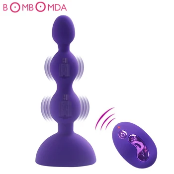 Anální Vibrátor Sexuální Hračky Pro Ženy, Vibrační Anální Korálky Plug 10 Rychlostí Prostaty Masážní strojek, Bezdrátové Dálkové Ovládání G-spot Vibrace