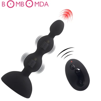 Anální Vibrátor Sexuální Hračky Pro Ženy, Vibrační Anální Korálky Plug 10 Rychlostí Prostaty Masážní strojek, Bezdrátové Dálkové Ovládání G-spot Vibrace