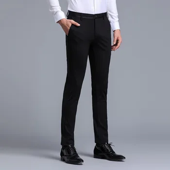 Značku Pánské Šaty Kalhoty Formální Kalhoty Slim Fit Oblek Kalhoty Obchodní Ležérní Svatební Pánské Black Pánské Šaty Kalhoty, parfémy masculino