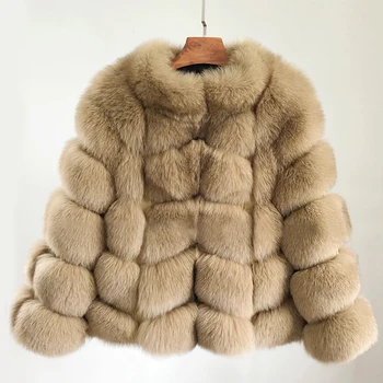 Pudi CT933 ženy Real fox kožešiny kabát bunda kabát stojí límec módní lady zimní teplé originální kožichy vynosit