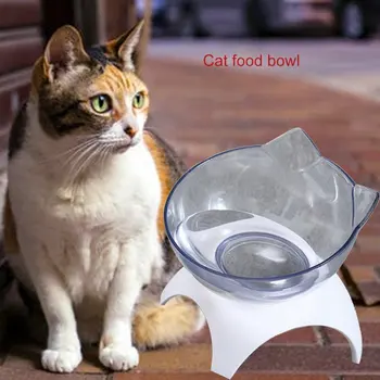 Transparentní Kočičí Misky S Podstavcem Pet Feeder Dvoulůžkový Jídlo Restaurace Bowl Set Ideální Pro Kočky A Ultra Malý Pes