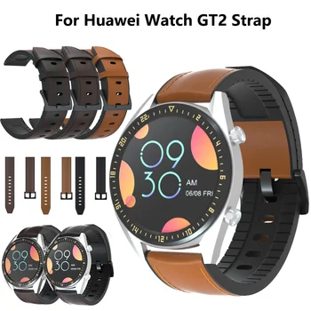 22mm Watchband Popruh pro Huawei Watch GT 2 46mm Pravé kůže Silikonové Náhradní Kapela Pro huawei Honor Hodinky Magic 2 popruh