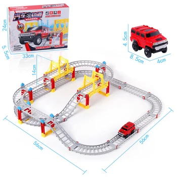 75Pcs DIY 3D Děti Elektrické autíčko Multi-vrstva železniční Trati, Konstrukce Modelu Vozidla, Montáž Vzdělávací Hračka Dárek Pro Děti