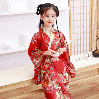 Japonský Styl Dívky Tradiční Kimono Děti Původní Ao Dai Yukata Svatební Šaty Děti, Taneční Haori Harajuku Cosplay Kostýmy