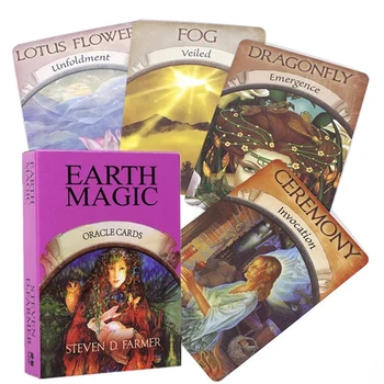 48PCS anglické Verzi Earth Magic Oracle Karty, Tarotové Karty, Věštci Palubě Tajemné Věštění, Karty, Hry, Párty Desková Hra