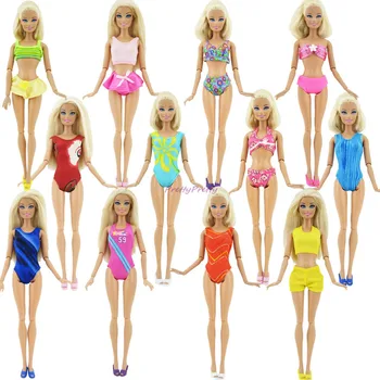 Lot 10 Sad Módní Plavky Letní Beach Plavky Plavky Bikiny Oblečení a Doplňky pro Panenku Barbie Baby Girl xMas Hračky