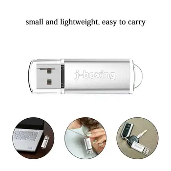J-boxu Silver 16GB USB Flash Pen Drive Obdélník Paměti Flash disk, Pendrive Palec Úložiště pro Počítač, Notebook, Mac, Tablet Dárek