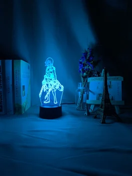 3d Noční Světlo Útok na Titan Mikasa Ackerman Obrázek Dívka Noční světlo pro Koleji Pokoj Dekor Světlo Led Usb Baterie Lampa Případě Cenu