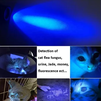 TMWT Přenosné Ultra Fialky Ultrafialové Lanterna uv světlo 5W 18650 Battrry silný 365 nm uv led Svítilna Pochodeň pro Pet moči