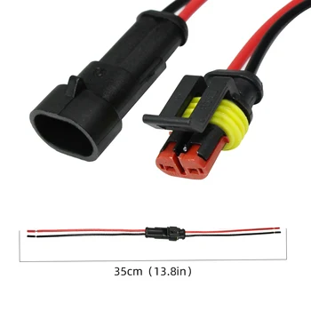 YUNPICAR 5Kit 2 Pin Způsob, 16 AWG Auto Vodotěsný Konektor Plug Drát 1,5 mm Řada Konektoru-5 Pack