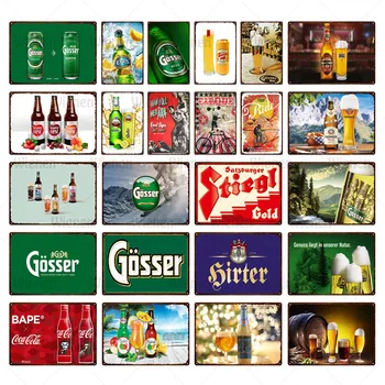 Pivo Kovové Známky Vintage Gösser Stiegl Kovové Plakát Dekorativní Znamení, Retro Bar Pub Dekor Kovové Desky Domů Wall Art Dekor