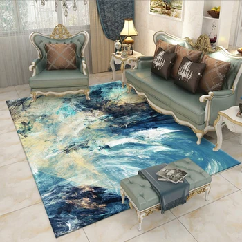 Alibaba Hot Prodej Moderní Umění Měkké Barevné Geometrické koberec Koberec Pro Obývací pokoj Ložnice Salon Non-slip Protihnilobné Továrna Nabídky