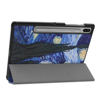 Flip kožené pouzdro Pro Samsung Galaxy Tab S6 10.5 inch 2019 SM-T865 T860 Magnetické Skládací Stojan Pouzdro Tablet Smart Slim case