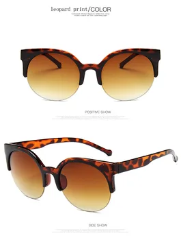 Retro cat eye sluneční brýle módní půl rám sluneční brýle round frame brýle Zonnebril Dames GIAUSA
