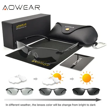 AOWEAR HD Polarizované Samozabarvovací sluneční Brýle Muži Řidičské Brýle Chameleon Samec Den, Noc, Řidič, Brýle Oculos Lentes Sol Hombre