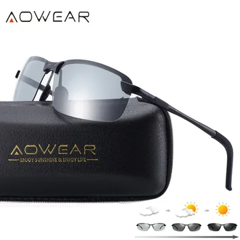 AOWEAR HD Polarizované Samozabarvovací sluneční Brýle Muži Řidičské Brýle Chameleon Samec Den, Noc, Řidič, Brýle Oculos Lentes Sol Hombre