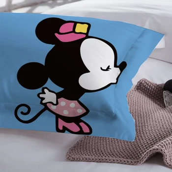 Disney Povlečení bílé Mickey Minnie Mouse Kiss Peřinu, povlaky na Polštáře Dvojče, Plné, Královna a King Size postel děti nastavit domácí Textil