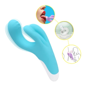 HitDesire G-Spot Rabbit Vibrátor 3 Motory Klitorisu a Vaginální Stimulátor s 10 Silné Vibrace Dobíjecí pro Ženy